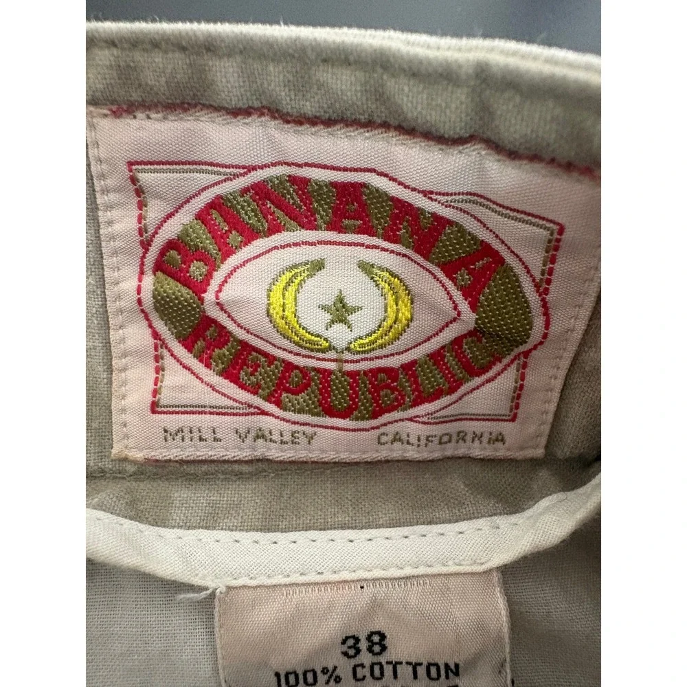 Banana Republic Mens Tan Zip Off Convertible Safari Cargo Pants 38x30 Vintage